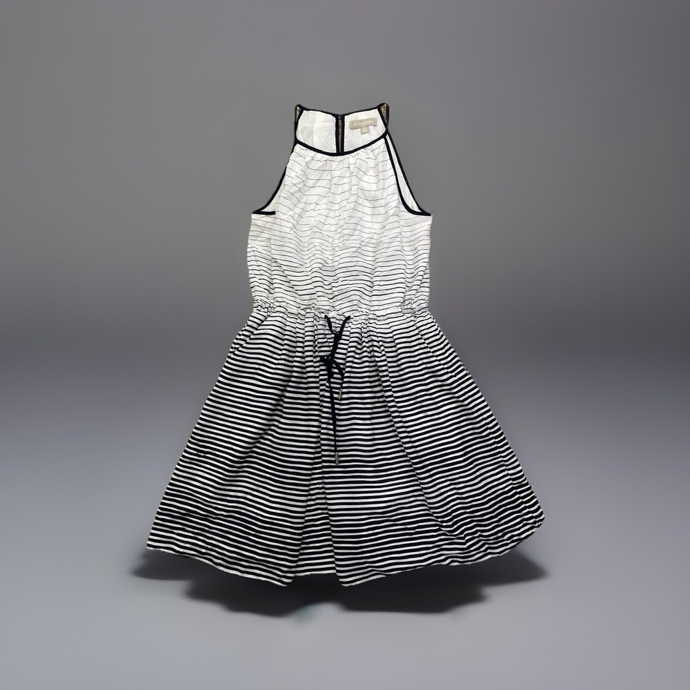Banana‎ Republic  Black & White Striped sleeveless Dress , lined women's size 8